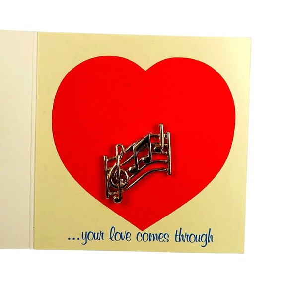 Vintage 1983 Avon Musical Notes Pin Favorite Pastimes Gold & Silver Tone w/ Box - Picture 4 of 5